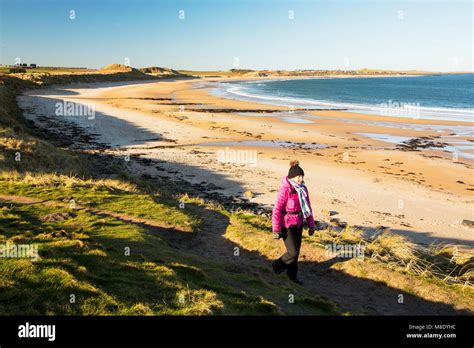 Beach between Low Newton and Craster in Northumberland, UK Stock Photo ...