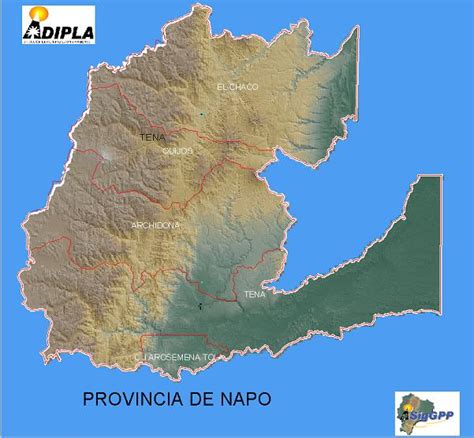 Napo Province Map, Ecuador