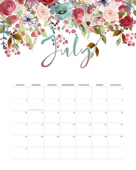 Free Printable 2022 Floral Drop Calendar - The Cottage Market