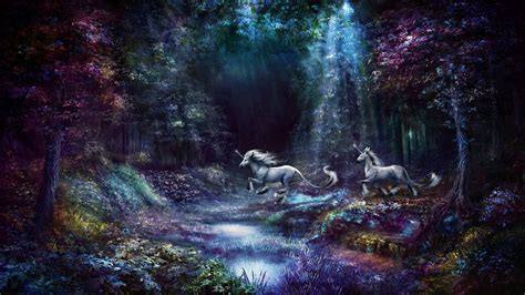 Unicorn wallpaper, Fantasy landscape, Theme background