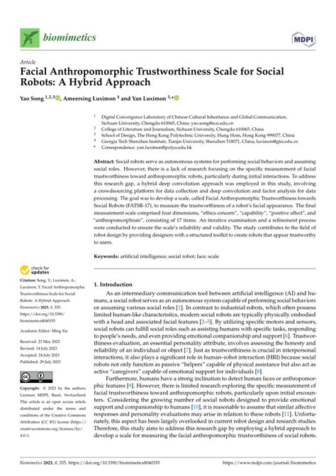 (PDF) Facial Anthropomorphic Trustworthiness Scale for Social Robots: A Hybrid Approach