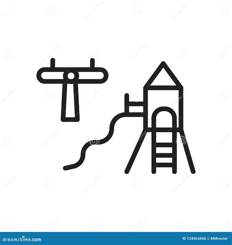 Playground Icon Vector Isolated on White Background, Playground Sign , Linear Symbol and Stroke ...