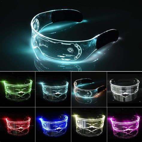 glowing glasses are shown in different colors