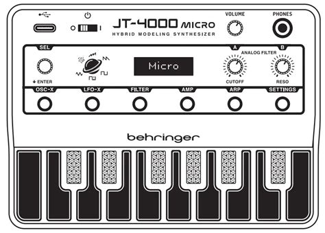 behringer JT-4000 MICRO Portable 4 Voice Hybrid Synthesizer User Guide