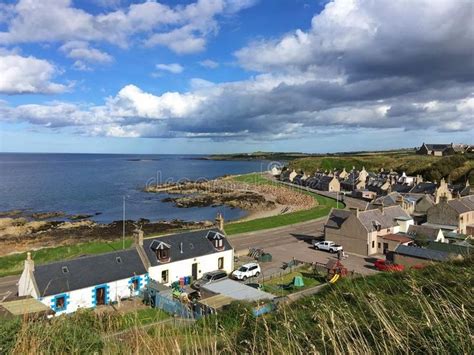 Moray Firth at Buckie, Scotland. View looking over the Moray Firth from ...