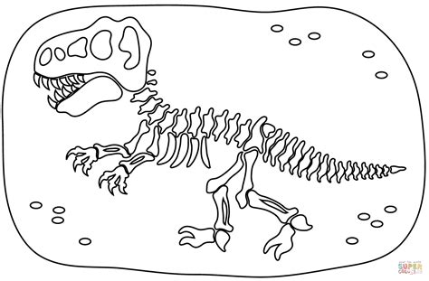 Dibujo de fósil de dinosaurio para colorear | Dibujos para colorear imprimir gratis