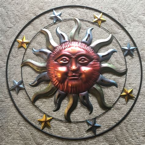 Large Colorful Sun | Metal sun wall art, Sun wall decor, Outdoor wall decor