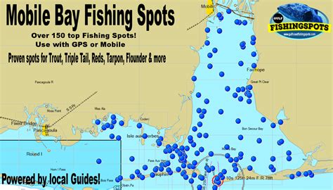 Mobile Bay Fishing Spots for GPS - Alabama - Gulf Coast Fishing Spots