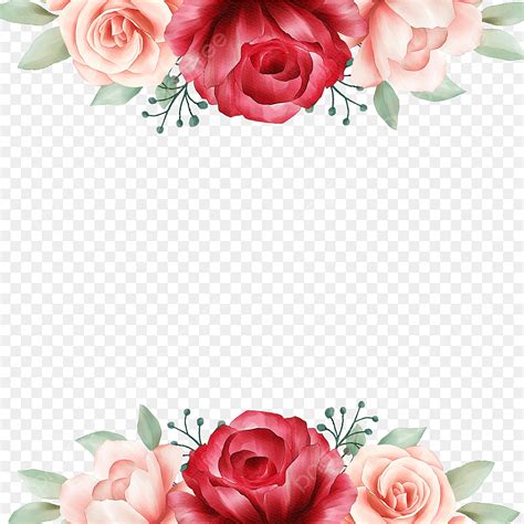 Elegant Floral Border PNG Transparent, Elegant Floral Border Decorative With Soft Color ...