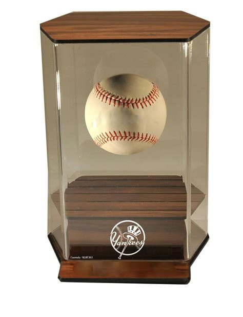 New York Yankees Floating Baseball Display Case, Wood Grain Acrylic | Baseball display case ...