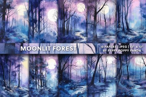 Moonlit Forest Background Texture Graphic by Peppy Poppy Panda ...