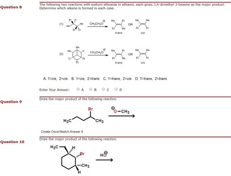 Solved The following two reactions with sodium ethoxide in | Chegg.com