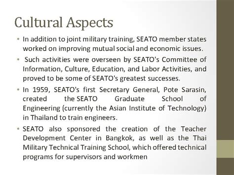 SEATO Southeast Asia Treaty Organization Introduction The South