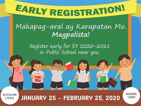 Early Registration for SY 2020 - 2021 (Tarpaulin, and Registration Form) - DepEd K-12