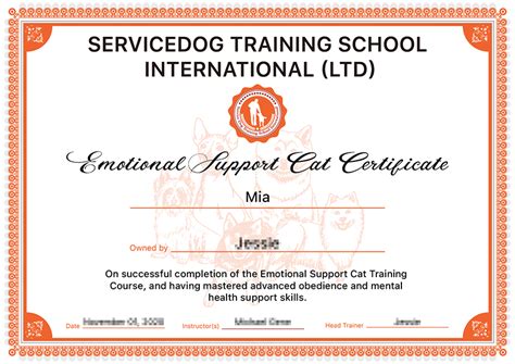 Certified Emotional Support Cat Training Course