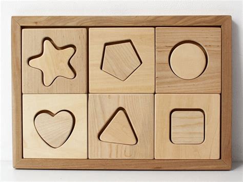 Wooden geometric puzzle board for Toddler Montessori Toys Age | Etsy