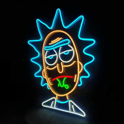 Rick & Morty Neon Sign Rick Sanchez LED Neon Sign Cartoon | Etsy