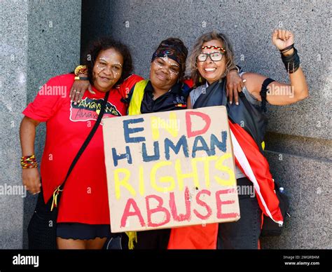 Perth, WA, Australia. January 26th 2023. Three protesters seen at the ...