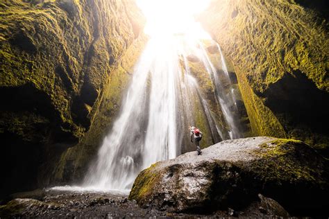 Icelandic Waterfall in a Cave Free Stock Photo | picjumbo