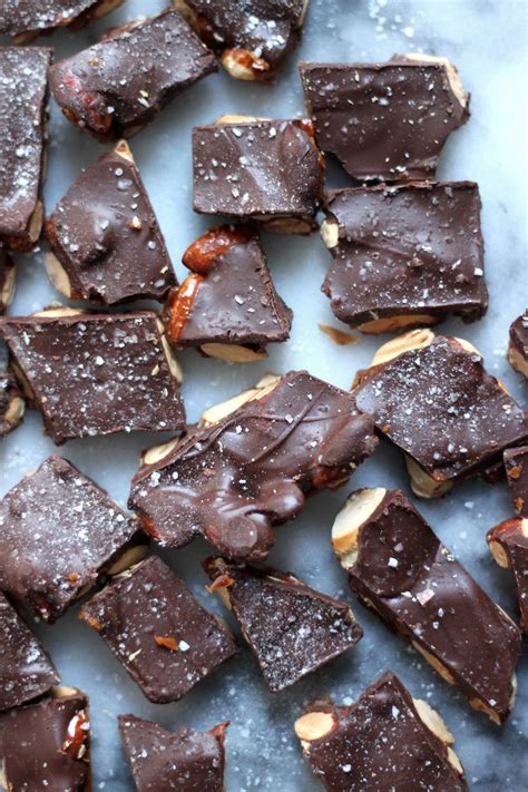 Caramelized Almond Chocolate Bark - Baker by Nature