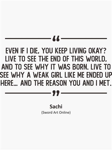 "sachi SAO quotes" Sticker by st0450175 | Redbubble