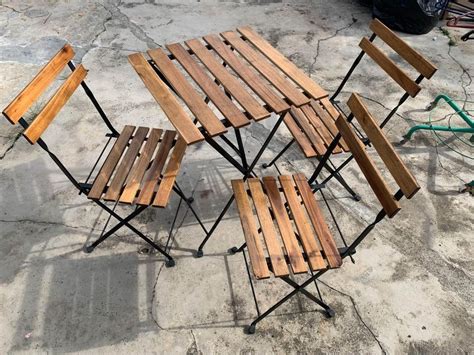Ikea Outdoor Table & Chairs, Furniture & Home Living, Furniture, Chairs on Carousell