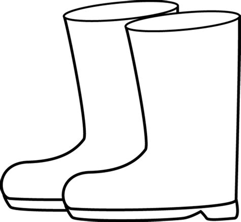 Black and White Rain Boots Clip Art - Black and White Rain Boots Image