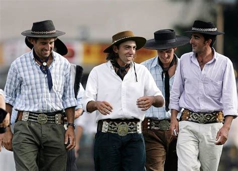 Gauchos at a rodeo at the Patria Grande festival in Montevideo, Uruguay, during Criolla Week in ...