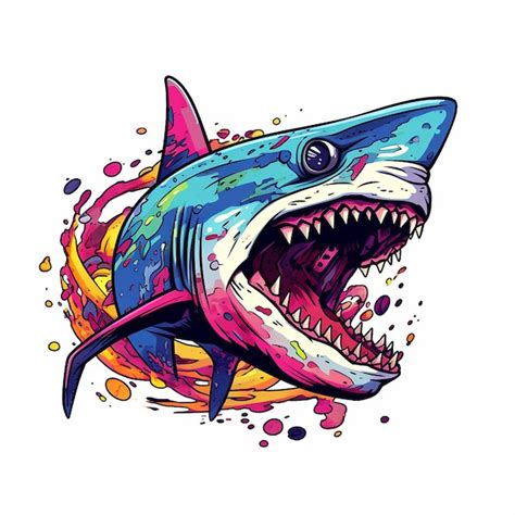 Premium AI Image | a drawing of a shark with a shark head and teeth.