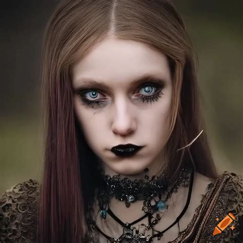 Portrait of a young gothic nordic woman from medieval times on Craiyon