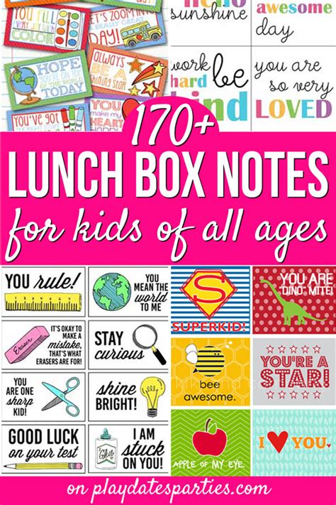 Free Printable Lunch Box Notes Perfect for the New School Year