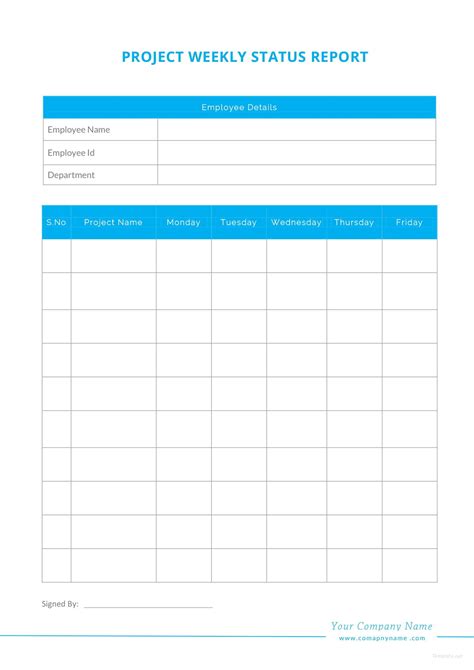 Blank Weekly Project Status Report Template In Microsoft Word – NBKomputer