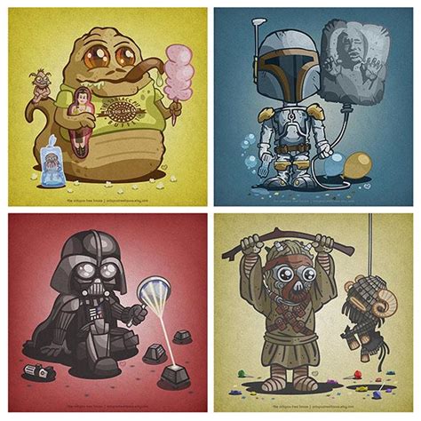 Cute Star Wars Character Illustration Set | Gadgetsin