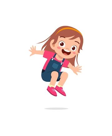 Premium Vector | Cute little kid jump and feel happy
