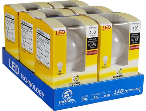 57% off Energetic Lighting 5.5W LED 450 Lumen Light Bulbs 6-Pack $29.99