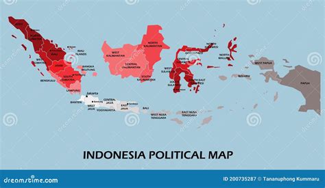 Indonesia Political Map Divide by State Colorful Outline Simplicity Style Stock Illustration ...