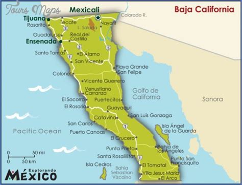 Maps of Baja California Mexico - ToursMaps.com