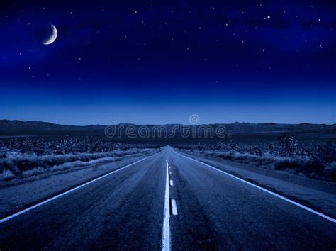 Starry Night Road stock photo. Image of crescent, lanes - 16357780