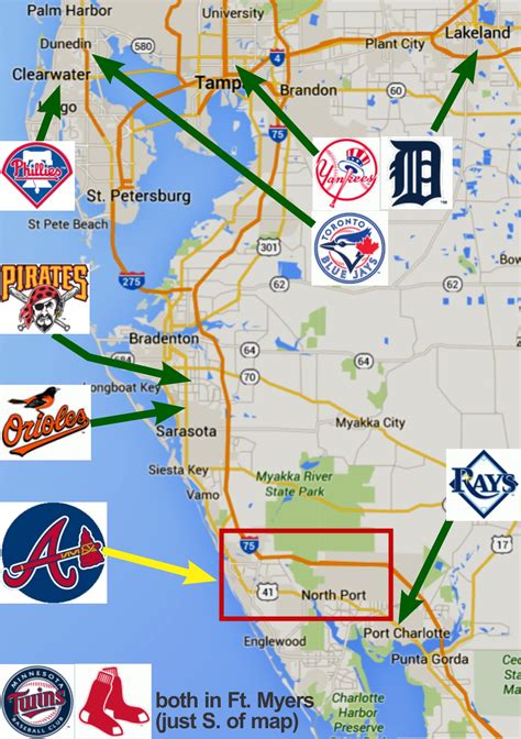 Spring Training Locations Florida Map - Map Worksheets