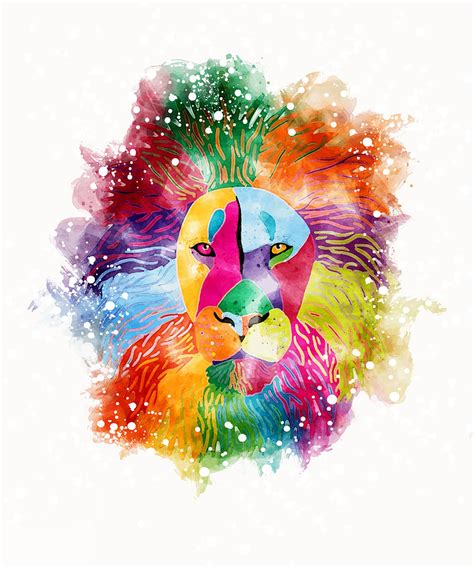 Rainbow Lion Watercolor Painting by Janna Salak - Fine Art America