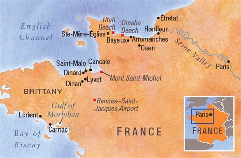 Normandy And Brittany France Map