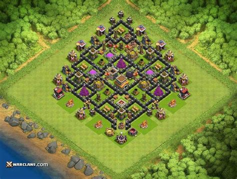 Defense Base TH8 - TH8 Clash of Clans Defensive Base Layout | Clash of ...