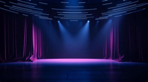 Stage shows empty dark blue purple pink background Illustration ...