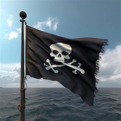 Premium AI Image | Pirate flag with a skull and crossbones