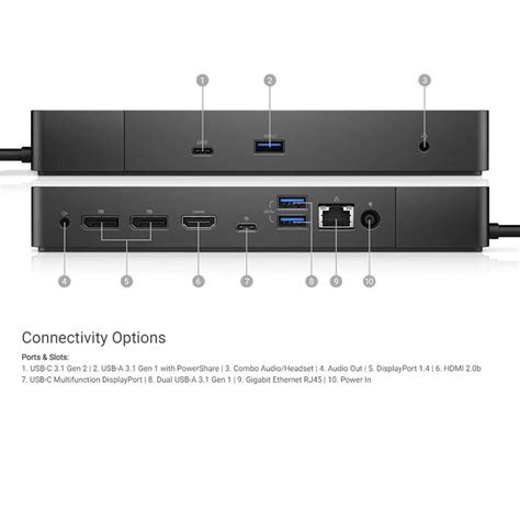 Dell Performance Dock WD19DC Docking Station with 240W Power Adapter (Provides 210W Power ...