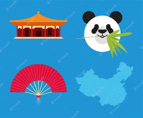 Premium Vector | China map and symbols