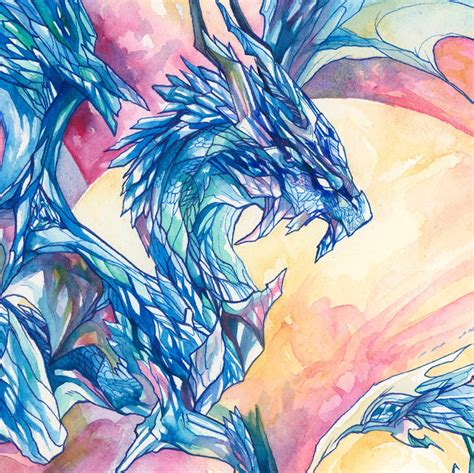 A3 Print Sapphire Dragon - Etsy