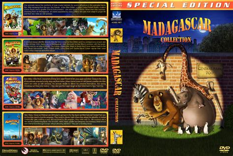 Madagascar Collection (4) dvd cover (2005-2012) R1 Custom