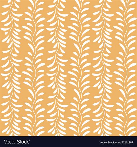 Orange and white leaf pattern seamless botanical Vector Image