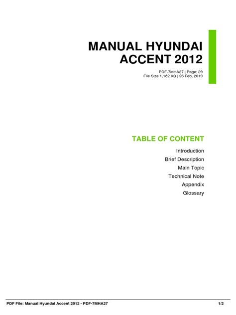 Manual Hyundai Accent 2012 | PDF | World Wide Web | Internet & Web